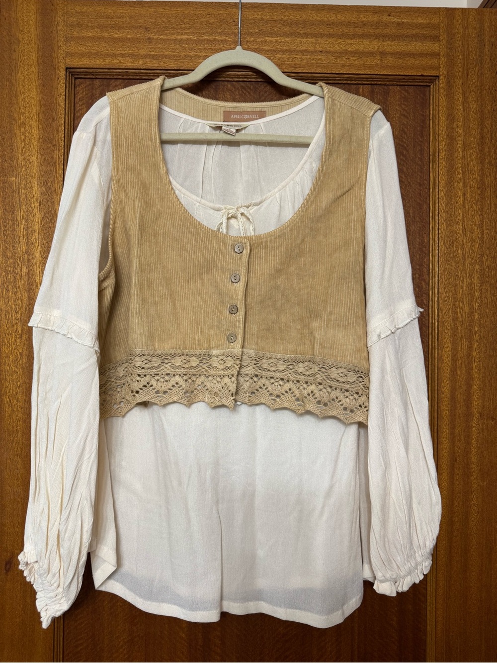 April Cornell Juliet Blouse & Hamlet Vest, XXL